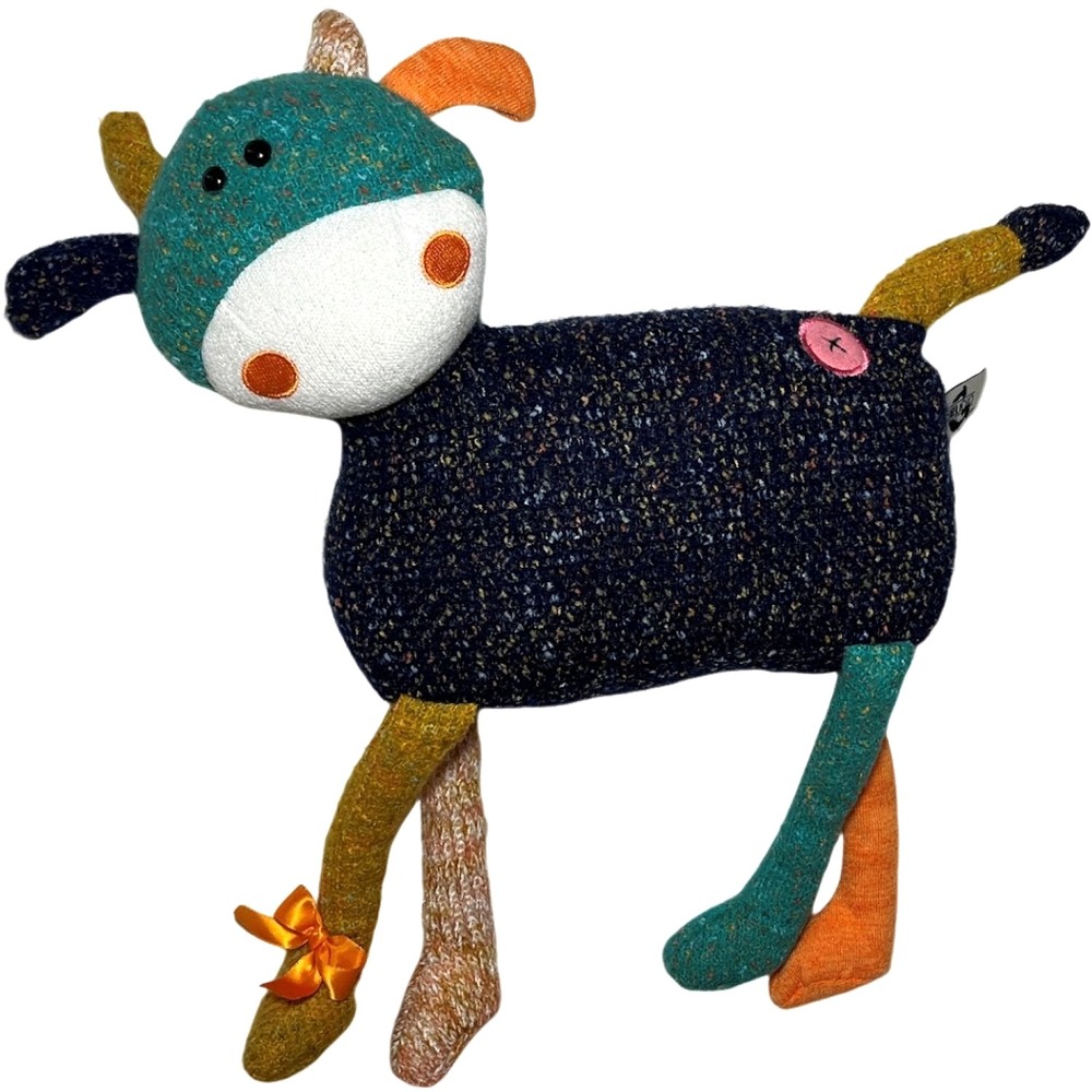 Studio G Woollock Cow by Gund Plush Woolen Patchwork 4040359 Stuffed Animal Toy
